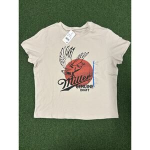 Miller Genuine Draft Women's Eagle Short Sleeve Graphic Tee L Pullover Crop